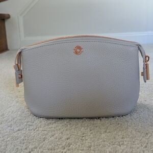 Elegant Gray Leather Women's Bag